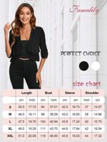 Famulily Womens Summer Chiffon Shrugs Cropped Blazer