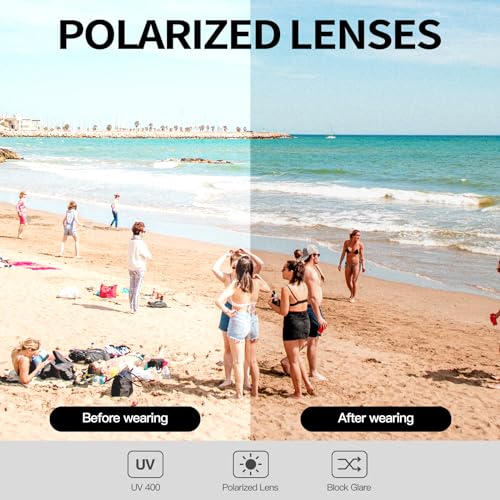 LVIOE Womens Polarized Sunglasses with Wraparound Frame
