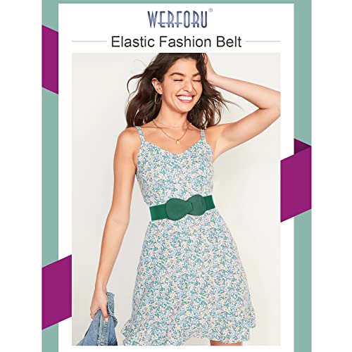 WERFORU Women Stretchy 8-Shaped Buckle Elastic Waist Belt