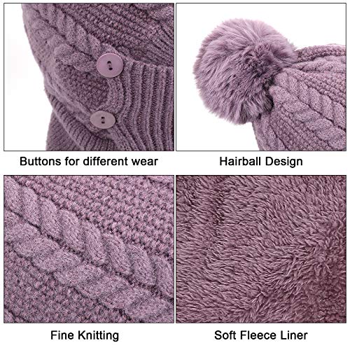 TAGVO Winter Warm Knitted Cap & Neck Warmer Set