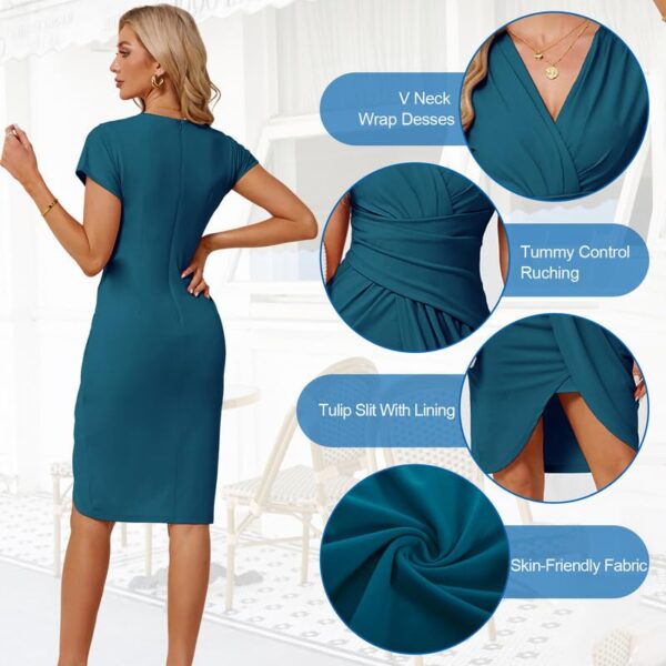 JASAMBAC Women's Batwing Sleeve Bodycon Midi Dress
