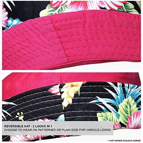 TOSKATOK Ladies Reversible Cotton Floral Sun Hat