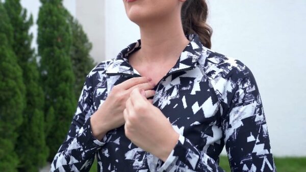 Akiooue Womens UPF 50+ Long Sleeve 1/4 Zip Workout Top