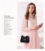 Luna Sailor Moon PU Leather Crossbody Bag - Black