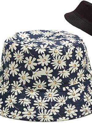 Reversible Cute Bucket Hat for Women, Double-Sided