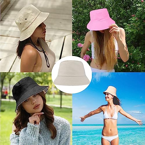 Ramoni Foldable Summer Bucket Hat for Men & Women (Beige)