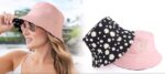 Daisy Print Reversible Cotton Bucket Hat for Women