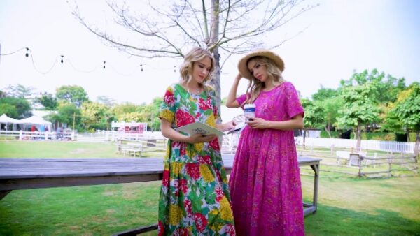 YESNO Women Plus Size Bohemian Floral Maxi Dress