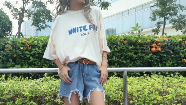 Celucke Women's Summer Oversized Cotton Tee Y2k Streetwear