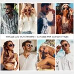 SUNGAIT Vintage Polarized Round Metal Sunglasses