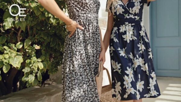 OUGES Women's Summer Midi Dress with Pockets