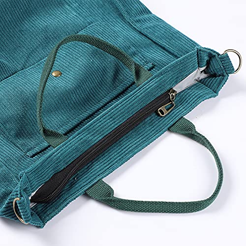 Etercycle Corduroy Crossbody Tote Bag, Peacock Blue