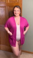 Wiwclo Women Lake Blue Short Sleeve Kimono Cardigan