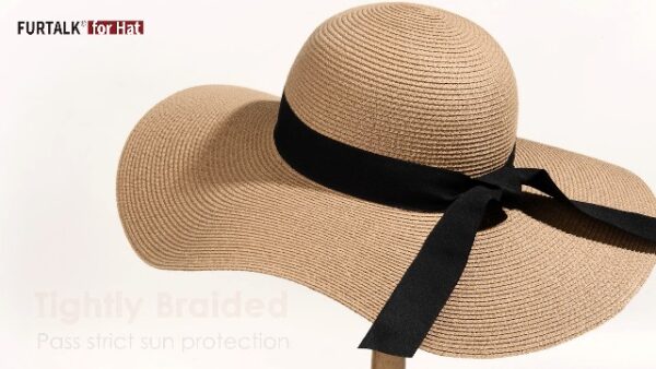 FURTALK Women's UPF 50 Foldable Wide Brim Straw Hat