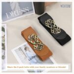WERFORU 2 Pack Women Elastic Vintage Stretch Waist Belts
