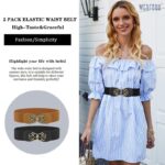WERFORU 2 Pack Women Elastic Vintage Stretch Waist Belts