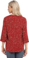 BEIGAI Womens 3/4 Sleeve Chiffon Blouse