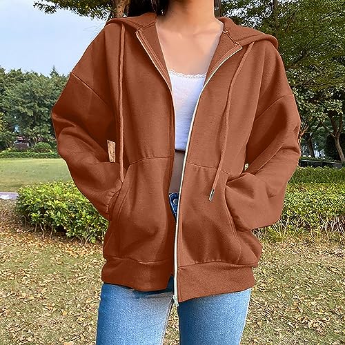 Women's Lightweight Zip-Up Hoodie with Pockets, Long Sleeve