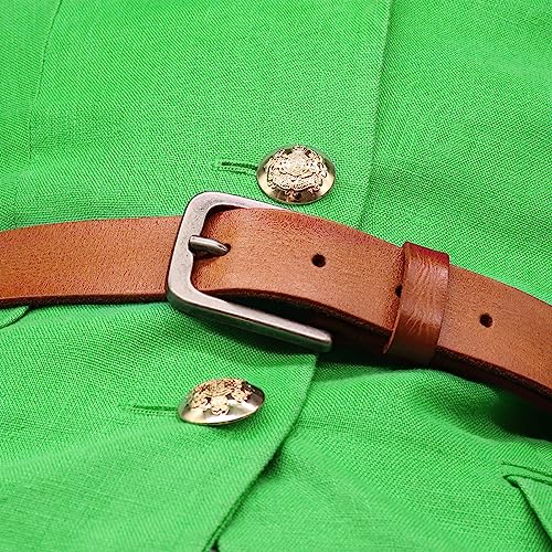 Deneau London Women's Leather Belt, Handmade, Vintage Style