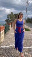 AUSELILY Women's Dark Teal Sleeveless Maxi Dress with Pockets