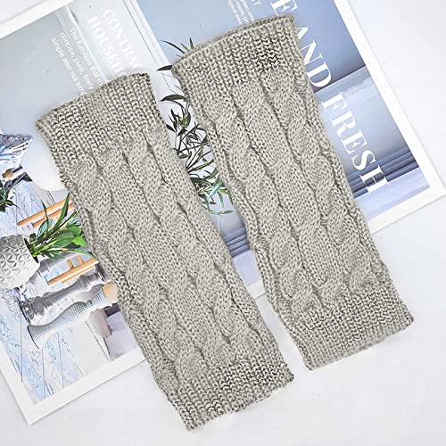 Qiuyan Fashion Warm Soft Fingerless Knit Arm Warmers