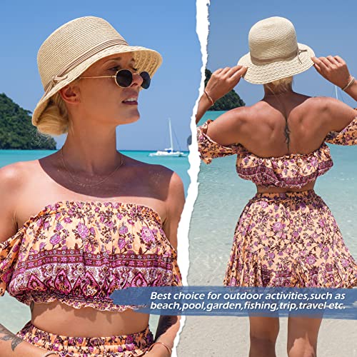 Comhats Women's Beach Straw Sun Hat UPF 50 Packable