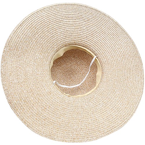 Lanzom Womens Wide Brim Straw Hat UPF 50+