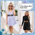 WERFORU 2 Pack Women Elastic Vintage Stretch Waist Belts