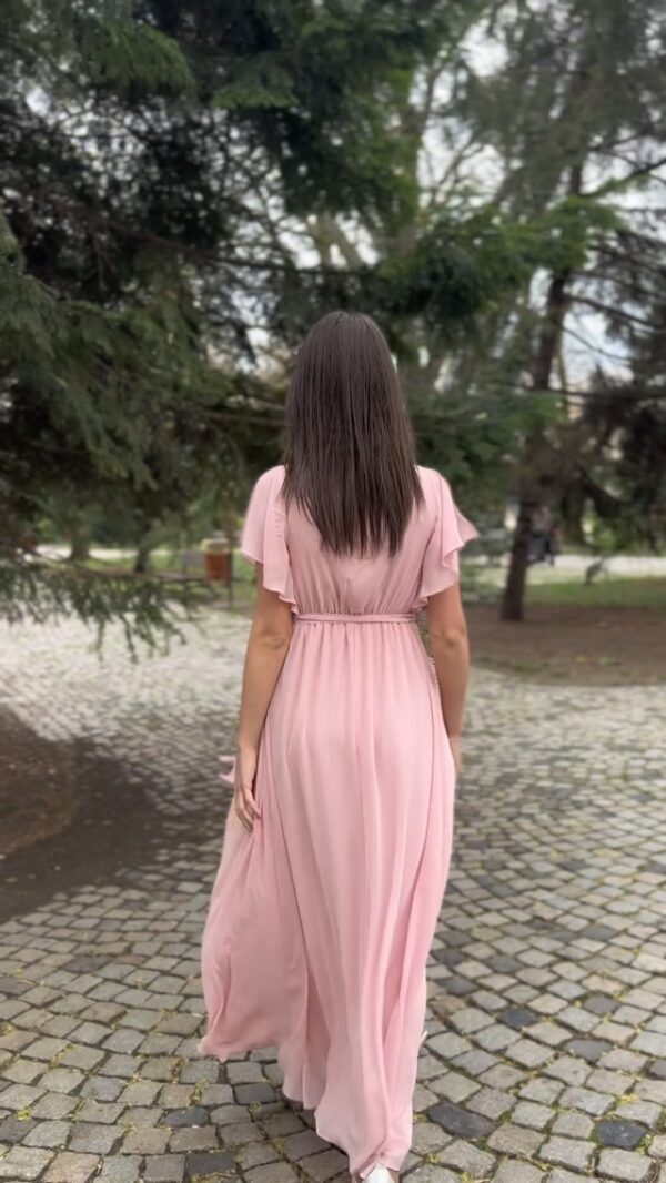 Ever-Pretty V-Neck Ruffle Sleeve Chiffon Bridesmaid Dress