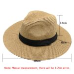 Unisex Straw Trilby Fedora Hat for Summer Beach Wear