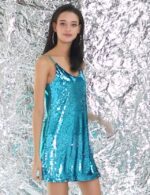 Allegra K Women's Glitter Sequin Mini Dress