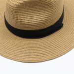 Unisex Straw Trilby Fedora Hat for Summer Beach Wear