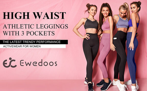 Ewedoos High-Waisted Gym Leggings with Pockets (Women)