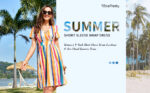 VOTEPRETTY Women's Short Sleeve V Neck Floral Midi Dress