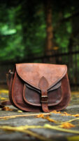 Rustic Town Leather Crossbody Satchel Bag for Women
