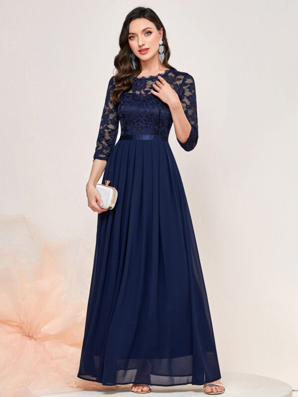 MIUSOL Women's Vintage Lace 3/4 Sleeve Maxi Dress
