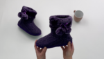 AJVANI Women's Winter Slipper Boots with Pom Pom, Faux Fur