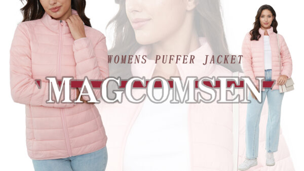 MAGCOMSEN Women's Lightweight Puffer Quilted Jacket