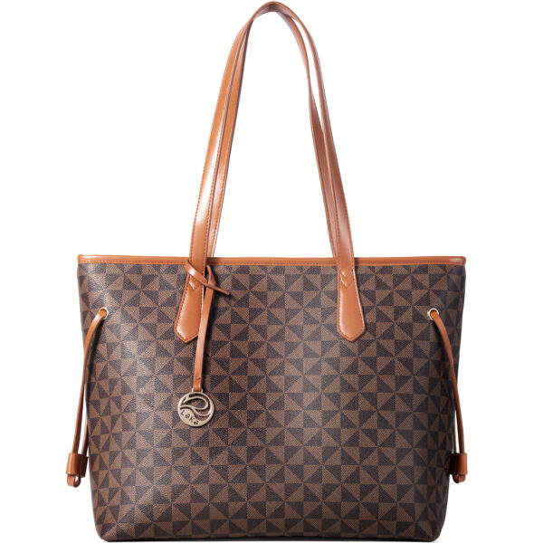 Lekesky Brown Faux Leather Tote Bag for Women