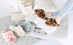 Dena Lives Ladies Fluffy Cross Band House Slippers