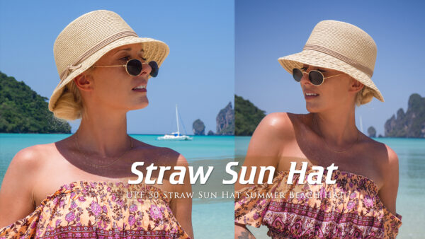 Comhats Women's Beach Straw Sun Hat UPF 50 Packable
