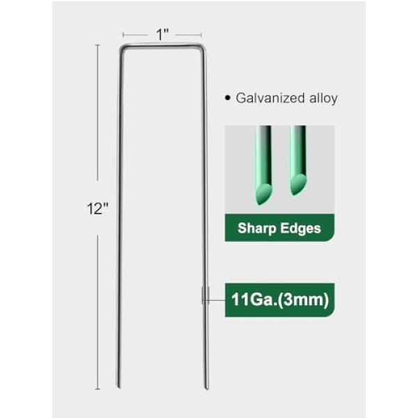 GROWNEER 50-Pack 30cm Heavy Duty 11 Gauge Garden Stakes