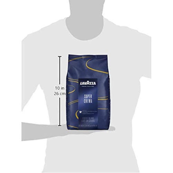 Lavazza Super Crema Coffee Blend, 1 kg, Light-Medium Roast