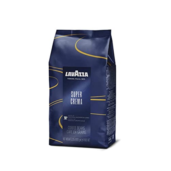 Lavazza Super Crema Coffee Blend, 1 kg, Light-Medium Roast