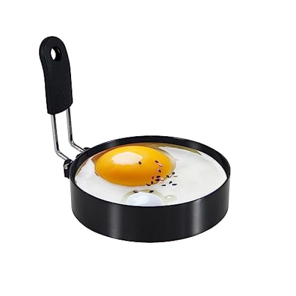 9 cm Egg Rings with Silicone Handle, Stainless Steel