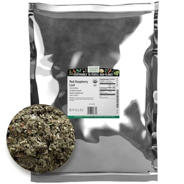 Frontier Organic Red Raspberry Leaf Herbal, 454g, Non-GMO