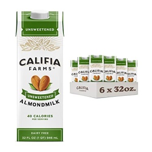 Califia Farms Unsweetened Almond Milk, 946ml (Pack of 6)