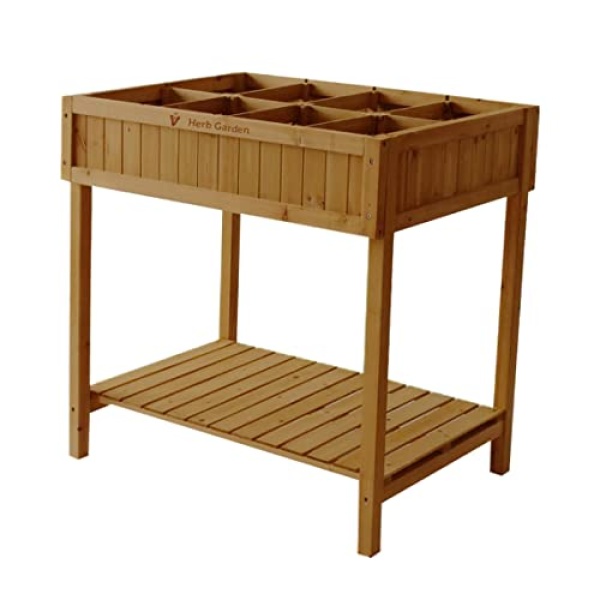 VegTrug 8 Pocket Herb Planter with Snips, Natural
