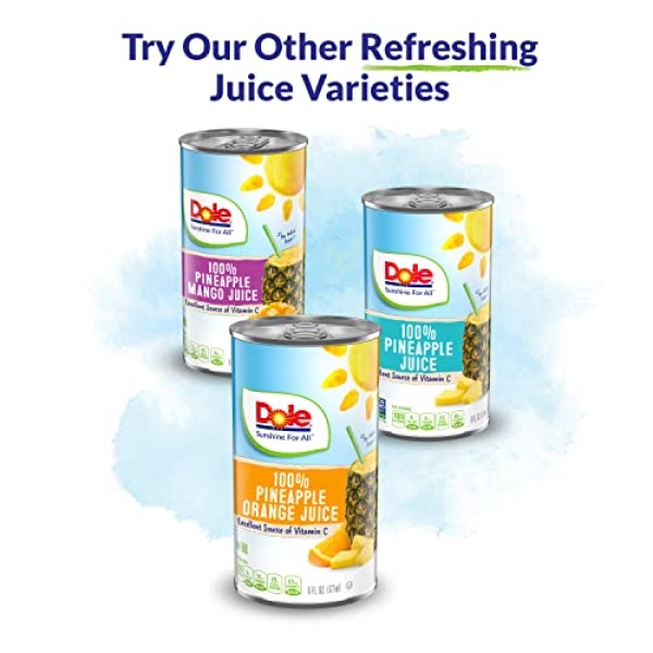Dole 100% Pineapple Juice, 24 Cans (250 ml each)