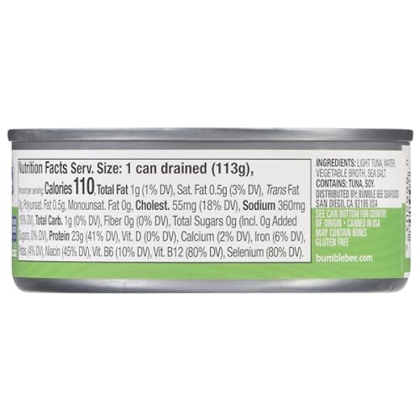 Bumble Bee Chunk Light Tuna, 142g Cans (Pack of 24)